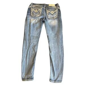 Miss Me Jeans Sz 28 Hailey Skinny Flap Pockets Embellished Bling Western Rodeo